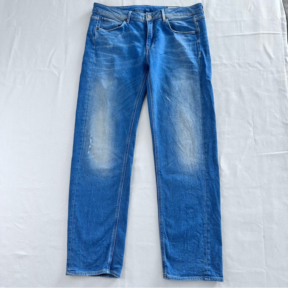 G-Star Raw 3301 Men’s Straight Jeans 30x34 Blue Distressed CNR17574A‎